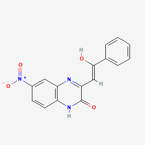 molecular formula C16H11N3O4 B604515 (3Z)-6-nitro-3-phenacylidene-1,4-dihydroquinoxalin-2-one CAS No. 254980-00-2