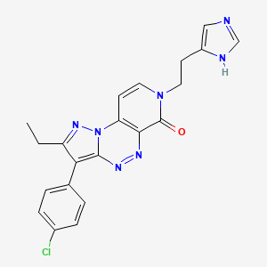 molecular formula C21H18ClN7O B6045158 3-(4-chlorophenyl)-2-ethyl-7-[2-(1H-imidazol-5-yl)ethyl]pyrazolo[5,1-c]pyrido[4,3-e][1,2,4]triazin-6(7H)-one 