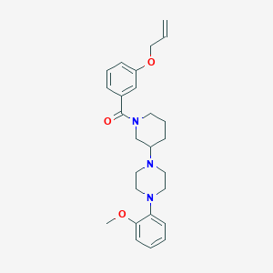 molecular formula C26H33N3O3 B6045161 1-{1-[3-(allyloxy)benzoyl]-3-piperidinyl}-4-(2-methoxyphenyl)piperazine 