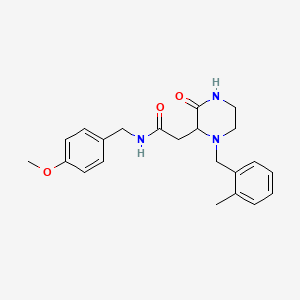 molecular formula C22H27N3O3 B6045189 N-(4-methoxybenzyl)-2-[1-(2-methylbenzyl)-3-oxo-2-piperazinyl]acetamide 