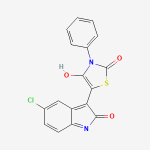 molecular formula C17H9ClN2O3S B6045199 5-(5-chloro-2-oxo-1,2-dihydro-3H-indol-3-ylidene)-3-phenyl-1,3-thiazolidine-2,4-dione 