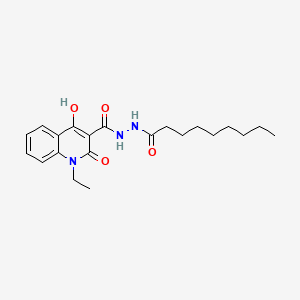 molecular formula C21H29N3O4 B604520 1-ethyl-4-hydroxy-N'-nonanoyl-2-oxo-1,2-dihydro-3-quinolinecarbohydrazide CAS No. 300836-54-8