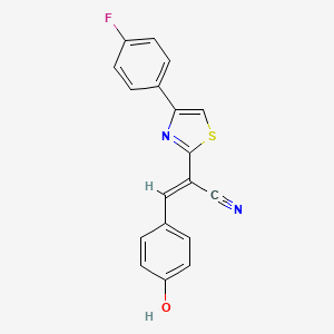 molecular formula C18H11FN2OS B604521 (E)-2-(4-(4-fluorophenyl)thiazol-2-yl)-3-(4-hydroxyphenyl)acrylonitrile CAS No. 328071-33-6