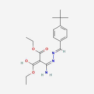 molecular formula C19H27N3O4 B6045221 diethyl {amino[2-(4-tert-butylbenzylidene)hydrazino]methylene}malonate 