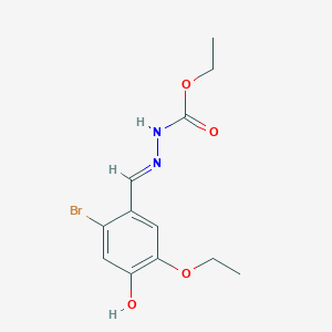 molecular formula C12H15BrN2O4 B6045243 ethyl 2-(2-bromo-5-ethoxy-4-hydroxybenzylidene)hydrazinecarboxylate 