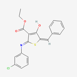 ethyl 5-benzylidene-2-[(3-chlorophenyl)amino]-4-oxo-4,5-dihydro-3-thiophenecarboxylate