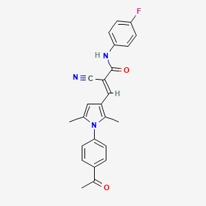 molecular formula C24H20FN3O2 B6045247 3-[1-(4-acetylphenyl)-2,5-dimethyl-1H-pyrrol-3-yl]-2-cyano-N-(4-fluorophenyl)acrylamide 