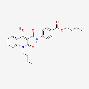 molecular formula C25H28N2O5 B604526 Butyl 4-{[(1-butyl-4-hydroxy-2-oxo-1,2-dihydro-3-quinolinyl)carbonyl]amino}benzoate CAS No. 331963-07-6