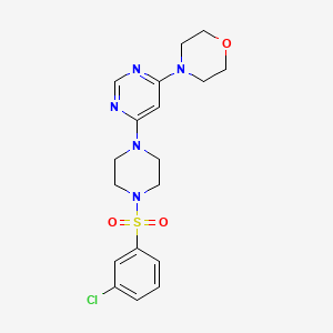 molecular formula C18H22ClN5O3S B6045262 4-(6-{4-[(3-chlorophenyl)sulfonyl]-1-piperazinyl}-4-pyrimidinyl)morpholine 