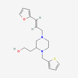 molecular formula C18H24N2O2S B6045268 2-[4-[(2E)-3-(2-furyl)-2-propen-1-yl]-1-(2-thienylmethyl)-2-piperazinyl]ethanol 