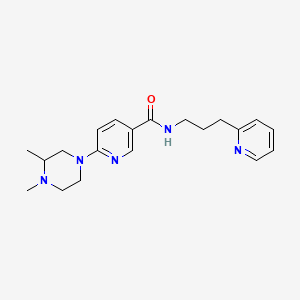 molecular formula C20H27N5O B6045282 6-(3,4-dimethyl-1-piperazinyl)-N-[3-(2-pyridinyl)propyl]nicotinamide 