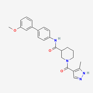 molecular formula C24H26N4O3 B6045287 N-(3'-methoxy-4-biphenylyl)-1-[(3-methyl-1H-pyrazol-4-yl)carbonyl]-3-piperidinecarboxamide 