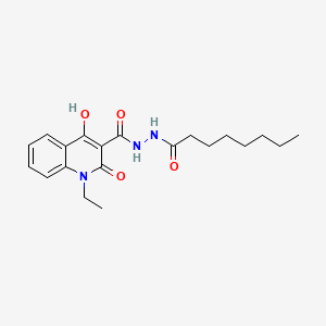 molecular formula C20H27N3O4 B604529 1-ethyl-4-hydroxy-N'-octanoyl-2-oxo-1,2-dihydroquinoline-3-carbohydrazide CAS No. 300839-49-0