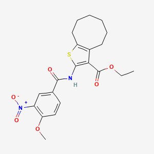 molecular formula C21H24N2O6S B6045297 ethyl 2-[(4-methoxy-3-nitrobenzoyl)amino]-4,5,6,7,8,9-hexahydrocycloocta[b]thiophene-3-carboxylate 