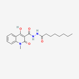 molecular formula C19H25N3O4 B604530 4-hydroxy-1-methyl-N'-octanoyl-2-oxo-1,2-dihydroquinoline-3-carbohydrazide CAS No. 300704-86-3