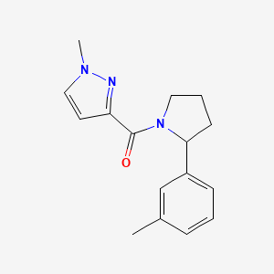molecular formula C16H19N3O B6045300 1-methyl-3-{[2-(3-methylphenyl)-1-pyrrolidinyl]carbonyl}-1H-pyrazole 