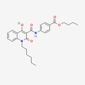 Butyl 4-{[(1-hexyl-4-hydroxy-2-oxo-1,2-dihydroquinolin-3-yl)carbonyl]amino}benzoate
