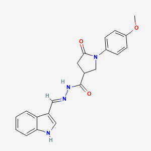 molecular formula C21H20N4O3 B6045330 N'-(1H-indol-3-ylmethylene)-1-(4-methoxyphenyl)-5-oxo-3-pyrrolidinecarbohydrazide 