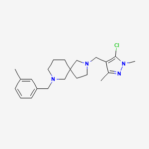 molecular formula C22H31ClN4 B6045342 2-[(5-chloro-1,3-dimethyl-1H-pyrazol-4-yl)methyl]-7-(3-methylbenzyl)-2,7-diazaspiro[4.5]decane 