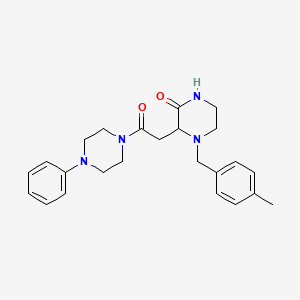 molecular formula C24H30N4O2 B6045349 4-(4-methylbenzyl)-3-[2-oxo-2-(4-phenyl-1-piperazinyl)ethyl]-2-piperazinone 