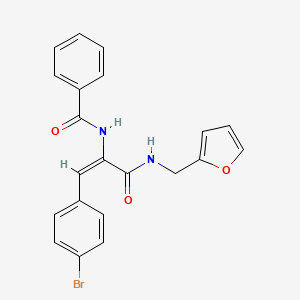 molecular formula C21H17BrN2O3 B6045377 N-(2-(4-bromophenyl)-1-{[(2-furylmethyl)amino]carbonyl}vinyl)benzamide 