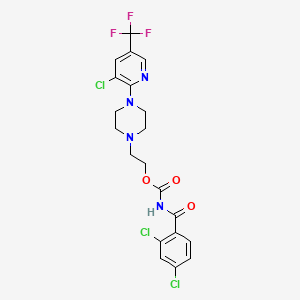 molecular formula C20H18Cl3F3N4O3 B6045389 2-{4-[3-chloro-5-(trifluoromethyl)pyridin-2-yl]piperazin-1-yl}ethyl (2,4-dichlorobenzoyl)carbamate 