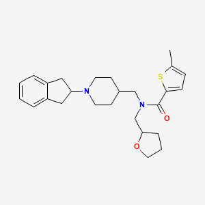 molecular formula C26H34N2O2S B6045396 N-{[1-(2,3-dihydro-1H-inden-2-yl)-4-piperidinyl]methyl}-5-methyl-N-(tetrahydro-2-furanylmethyl)-2-thiophenecarboxamide 