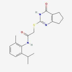 molecular formula C19H23N3O2S B6045421 N-(2-isopropyl-6-methylphenyl)-2-[(4-oxo-4,5,6,7-tetrahydro-3H-cyclopenta[d]pyrimidin-2-yl)thio]acetamide 