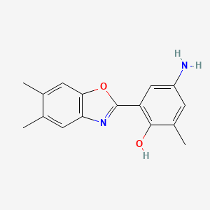 molecular formula C16H16N2O2 B6045423 4-amino-2-(5,6-dimethyl-1,3-benzoxazol-2-yl)-6-methylphenol 