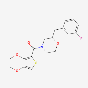 molecular formula C18H18FNO4S B6045433 4-(2,3-dihydrothieno[3,4-b][1,4]dioxin-5-ylcarbonyl)-2-(3-fluorobenzyl)morpholine 