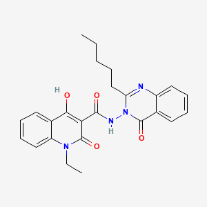 1-ethyl-4-hydroxy-2-oxo-N-(4-oxo-2-pentyl-3(4H)-quinazolinyl)-1,2-dihydro-3-quinolinecarboxamide
