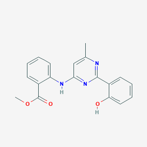 molecular formula C19H17N3O3 B6045452 methyl 2-{[2-(2-hydroxyphenyl)-6-methyl-4-pyrimidinyl]amino}benzoate 