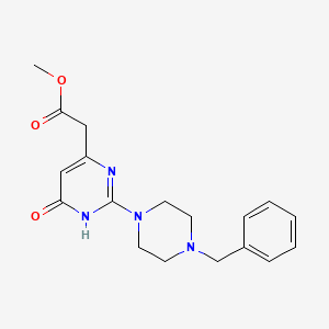 molecular formula C18H22N4O3 B6045458 methyl [2-(4-benzyl-1-piperazinyl)-6-oxo-1,6-dihydro-4-pyrimidinyl]acetate 