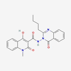 molecular formula C23H22N4O4 B604546 N-(2-butyl-4-oxoquinazolin-3-yl)-2-hydroxy-1-methyl-4-oxoquinoline-3-carboxamide CAS No. 304872-82-0