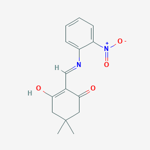 molecular formula C15H16N2O4 B6045464 5,5-dimethyl-2-{[(2-nitrophenyl)amino]methylene}-1,3-cyclohexanedione 
