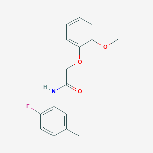 molecular formula C16H16FNO3 B6045465 N-(2-fluoro-5-methylphenyl)-2-(2-methoxyphenoxy)acetamide 