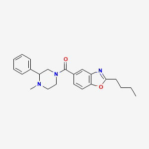 molecular formula C23H27N3O2 B6045491 2-butyl-5-[(4-methyl-3-phenyl-1-piperazinyl)carbonyl]-1,3-benzoxazole 