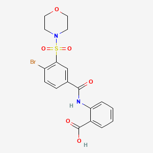 molecular formula C18H17BrN2O6S B6045505 2-{[4-bromo-3-(4-morpholinylsulfonyl)benzoyl]amino}benzoic acid 