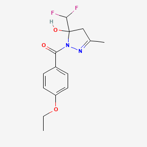 molecular formula C14H16F2N2O3 B6045507 5-(difluoromethyl)-1-(4-ethoxybenzoyl)-3-methyl-4,5-dihydro-1H-pyrazol-5-ol 