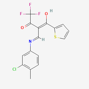 2-[(3-Chloro-4-methylanilino)methylene]-4,4,4-trifluoro-1-(2-thienyl)-1,3-butanedione