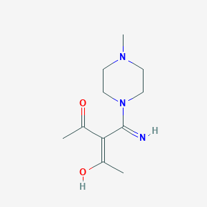 molecular formula C11H19N3O2 B6045523 3-[amino(4-methyl-1-piperazinyl)methylene]-2,4-pentanedione 