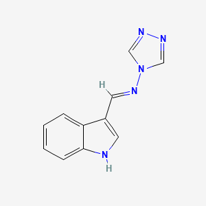 molecular formula C11H9N5 B604553 N-[(E)-1H-indol-3-ylmethylidene]-4H-1,2,4-triazol-4-amine CAS No. 35554-74-6