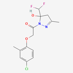 molecular formula C14H15ClF2N2O3 B6045537 1-[(4-chloro-2-methylphenoxy)acetyl]-5-(difluoromethyl)-3-methyl-4,5-dihydro-1H-pyrazol-5-ol 