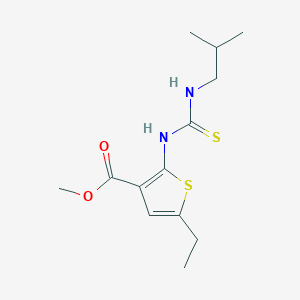 molecular formula C13H20N2O2S2 B6045547 methyl 5-ethyl-2-{[(isobutylamino)carbonothioyl]amino}-3-thiophenecarboxylate 