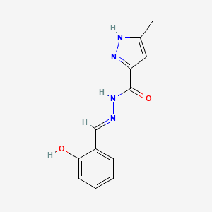 molecular formula C12H12N4O2 B604555 N'-(2-Hydroxybenzylidene)-3-methyl-1H-pyrazole-5-carbohydrazide CAS No. 1266547-90-3