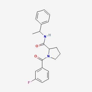 molecular formula C20H21FN2O2 B6045558 1-(3-fluorobenzoyl)-N-(1-phenylethyl)prolinamide 