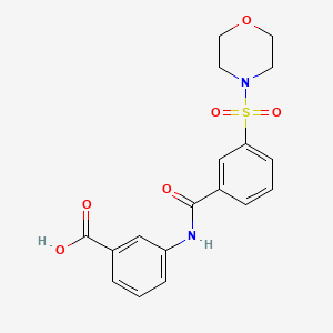 molecular formula C18H18N2O6S B6045573 3-{[3-(4-morpholinylsulfonyl)benzoyl]amino}benzoic acid 
