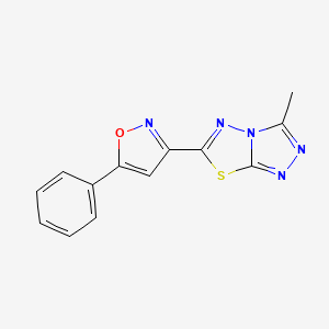 molecular formula C13H9N5OS B6045585 3-methyl-6-(5-phenyl-3-isoxazolyl)[1,2,4]triazolo[3,4-b][1,3,4]thiadiazole 