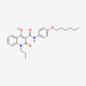 molecular formula C25H30N2O4 B604559 N-[4-(hexyloxy)phenyl]-4-hydroxy-2-oxo-1-propyl-1,2-dihydro-3-quinolinecarboxamide CAS No. 300716-07-8