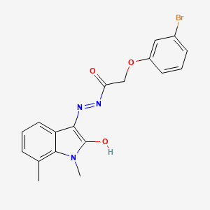 molecular formula C18H16BrN3O3 B6045593 2-(3-bromophenoxy)-N'-(1,7-dimethyl-2-oxo-1,2-dihydro-3H-indol-3-ylidene)acetohydrazide 